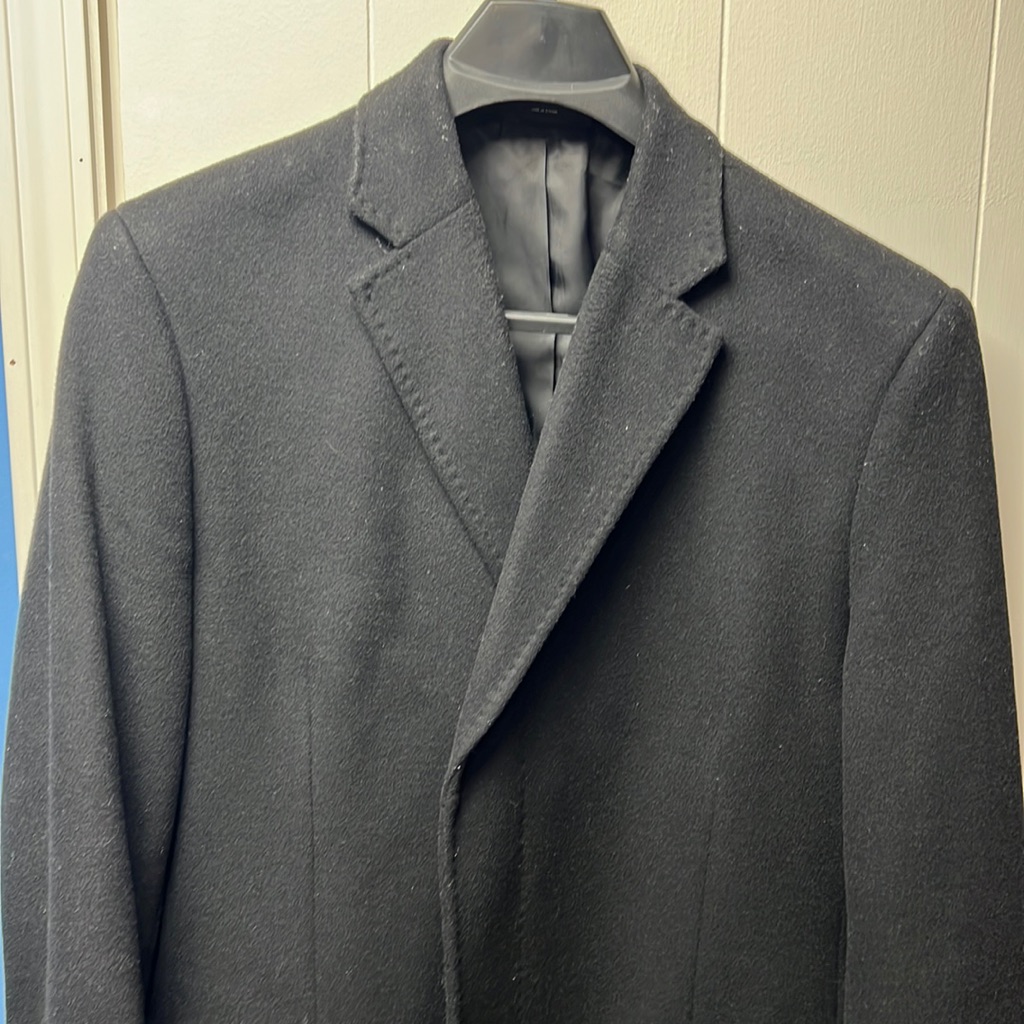 Claiborne Wool Blend Overcoat - Black